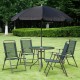 Arredamento esterno per giardino terrazza o patio con 4 sedie 1 tavolo e 1 ombrellone - tessile, alluminio e poliestere
