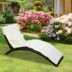 Outsunny tumbona ratán com almofada de jardim ou piscina - preto e creme - mimbre ratán - 159x59x36cm