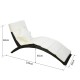 Outsunny tumbona ratán with garden or pool cushion - black and cream - mimbre ratán - 159x59x36cm