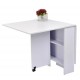 Folding wooden table with wheels desk shelf shelf white kitchen