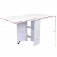 Faltbarer Holztisch mit Rädern Schreibtischregal weiße Küche