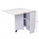 Folding wooden table with wheels desk shelf shelf white kitchen