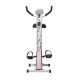 Bicicleta estática de 8 níveis com display digital para fitness e fiação - carga máxima 110kg - 41x66x104cm