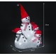 HomCom Muñeco de Nieve Familia Luz LED Decoración de Navidad 25x20x34cm con Sombrero Bufanda