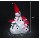 Homcom Snowman Familie Licht führte Weihnachtsdekoration 25x20x34cm mit Schalmütze