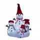 Homcom luz da família Snowman levou decoração de Natal 25x20x34cm com chapéu de cachecol