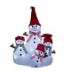 Homcom Snowman Familie Licht führte Weihnachtsdekoration 25x20x34cm mit Schalmütze