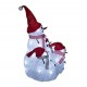 Homcom luz da família Snowman levou decoração de Natal 25x20x34cm com chapéu de cachecol