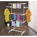 Clothesline 6 wheels 3 levels shelf steel tube.