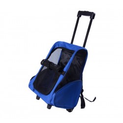 Chariot de chien 2 en 1 sac 36x30x49 cm animaux de compagnie bleu