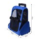 Transportin Carrito Perro 2 en 1 Mochila Carrito 36x30x49 cm Mascotas AZUL