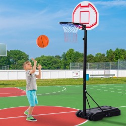 Basketball on wheels with a paddling basket with network and panel