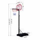 Basketball on wheels with a paddling basket with network and panel