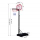 Basketball sur roues avec panier rembourrage avec réseau et panneau