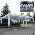 Outsunny carpa gazebo para terraço ou jardim - cor branca - tecidos de poliéster e tubos de aço - 6x3m - 18m2