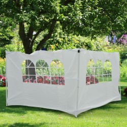 Outsunny paredes laterais com oxford branco tenda janela 3x2m