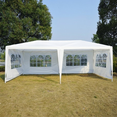 Tente extérieure avec panneaux latéraux en acier blanc polyester 3x6m