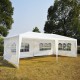 Tenda outsunny com painéis laterais de aço branco poliéster 3x6m