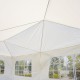 Tenda outsunny com painéis laterais de aço branco poliéster 3x6m