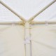 Tenda outsunny com painéis laterais de aço branco poliéster 3x6m