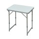 Extérieur pliant et ail table de camping de 47.5 à 64 cm - couleur blanche - aluminium et mdf - 60x45x64cm