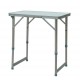 Extérieur pliant et ail table de camping de 47.5 à 64 cm - couleur blanche - aluminium et mdf - 60x45x64cm