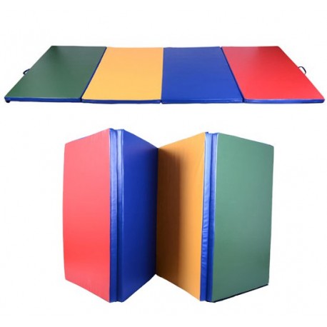 Colchoneta de Gimnasia Plegable en 4 partes para Yoga/Gimnasio 245x120x5cm