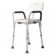 Homcom chair orthopaedic stool adjustable for shower and bath - white color - load 135 kg - 46,5x54.2x72,5-85 cm