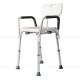 Sedia homcom sgabello ortopedico regolabile per doccia e vasca - colore bianco - carico 135 kg - 46,5x54.2x72,5-85 cm