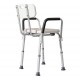 Homcom chair orthopaedic stool adjustable for shower and bath - white color - load 135 kg - 46,5x54.2x72,5-85 cm