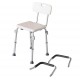 Homcom chair orthopaedic stool adjustable for shower and bath - white color - load 135 kg - 46,5x54.2x72,5-85 cm