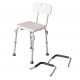 Homcom Stuhl orthopädischen Stuhl einstellbar für Dusche und Bad - weiße Farbe - Last 135 kg - 46,5x54.2x72,5-85 cm