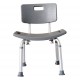 HOMCOM Anti-slip and Reulable Shower Chair for Toilet - Grey and Silver - 55x50.6x67.5-85.5cm (LxAnxAl)