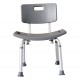 HOMCOM Cadeira de banho antiderrapante e reulable para WC - Cinza e Prata - 55x50.6x67.5-85.5cm (LxAnxAl)