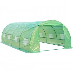Garden greenhouse for plants - green color - steel and polyethylene - 6x3x2m