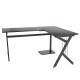 Pc table desk type desk for office - black - mdf e1 and powder coated iron - 155x130x76cm