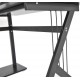 Pc Tischtisch Schreibtisch Schreibtisch für Büro - schwarz - mdf e1 und pulverbeschichtetes Eisen - 155x130x76cm