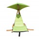 Hängematte mit Sonnenschirm für Terrasse Garten oder Strand - grün - Holz und Polyester - 200x110x200cm
