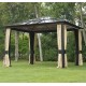 Outsunny Carpa Pérgola tipo Cenador - Marrón y Crema -Policarbonato, Aluminio y Poliéster - 3x3.6m