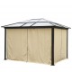 Fuorisunny carpa pergola tipo di tavola - marrone e crema -policarbonato, alluminio e poliestere - 3x3.6m