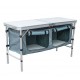 Folding camping table with storage space - convertible in case - 120x47x68cm