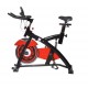 HomCom Bicileta Estática para Spinning y Fitness - Acero - Negro y Rojo - 113x46x89cm