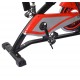 Homcom bici statica per spinning e fitness - acciaio - nero e rosso - 113x46x89cm