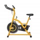 Bicicleta estática para fiação e fitness com display LED - amarelo e preto - aço e alumínio - 105x50x115cm