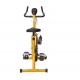 Bicicleta estática para fiação e fitness com display LED - amarelo e preto - aço e alumínio - 105x50x115cm