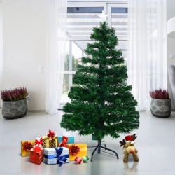 Albero di Natale homcom + luci portato a albero verde artificiale ≈60x120cm