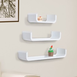 Étagère en bois 3 pièces pour livres et décoration - couleur blanche