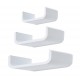Homcon wooden shelf 3-piece wall for books and decoration - white color