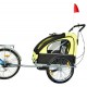 Homcom trailer for children yellow black steel oxford 106 x 90 x 122 cm