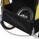 Homcom trailer for children yellow black steel oxford 106 x 90 x 122 cm